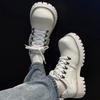 Fashion Retro Men's Thick-Soled Lace-Up Casual Shoe  Comfortable And Anti -Slip Oxford Shoe  Round -Toed Classic Height-Increasing Shoes