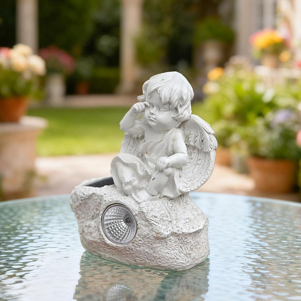 Angel Figurines Solar Powered With LED Lights Angel Garden Statues Outdoor Decor For Outdoor Patio Porch Pathway Lawn Landscape