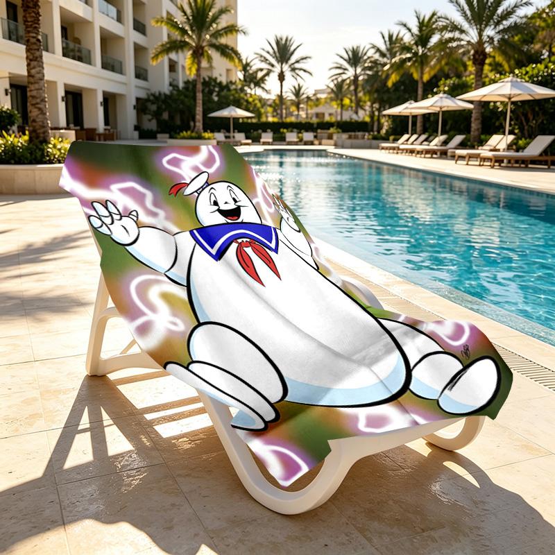 Ghostbusters Print Beach Towel Design, Soft, Lightweight. for Home Bathroom, Spa, Pool, Yoga, Surfing, Camping, Gift for Family, Friend