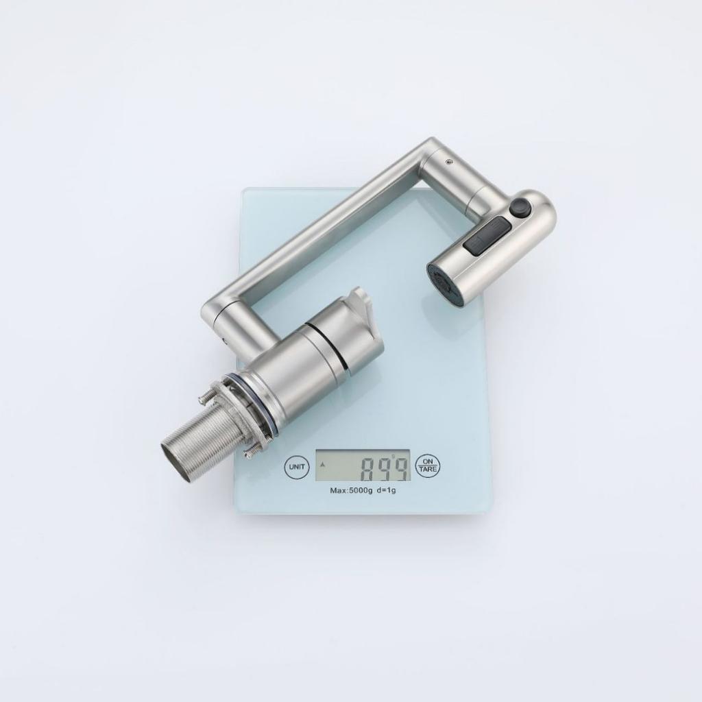 Nickel 304 Stainless Steel Bathroom Basin Faucet Deck Mounted Hot And Cold Mixer Water Bathroom Tap Washbasin Crane For Bathroom