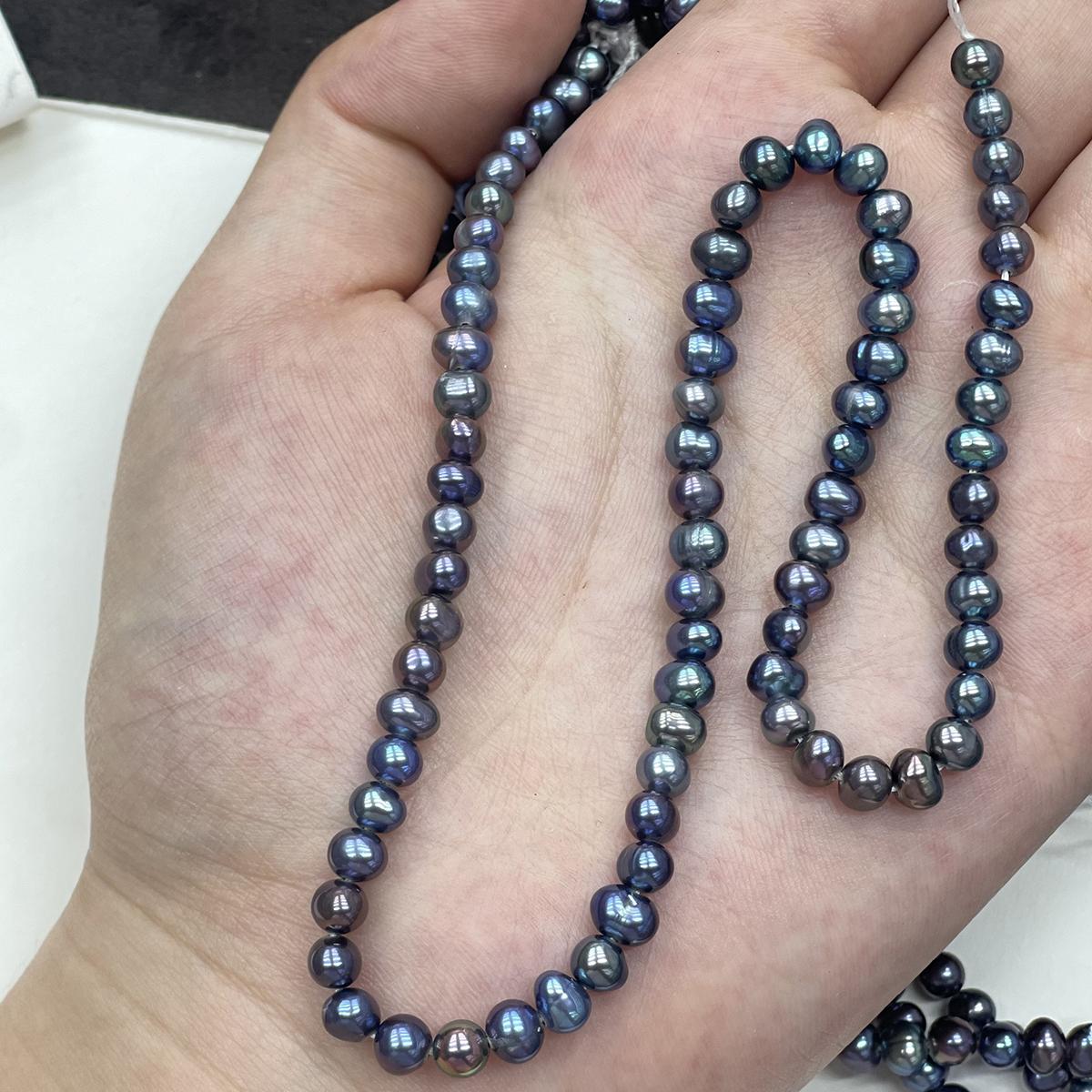 1 Strand Natural Black Freshwater Potato Pearl Beads 5-6mm 36cm, Baroque Pearl Loose Beads For DIY Bracelet Necklace Jewelry 1Strand/5-6mm-36cm