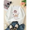 Crewneck Sweatshirt for Girls Featuring an Adorable Sheep Against a Floral Backdrop. It'S Machine Washable, Suitable for Spring And Autumn