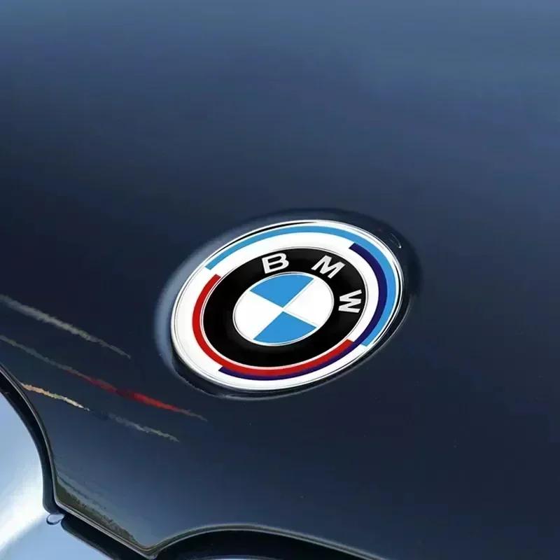New Hots E60 45/56/68/74/82mm 50th Anniversary Edition Badge Front Rear Trunk Logo Sticker For BMW M E46 E39 E38 E90 E60 F10 F3