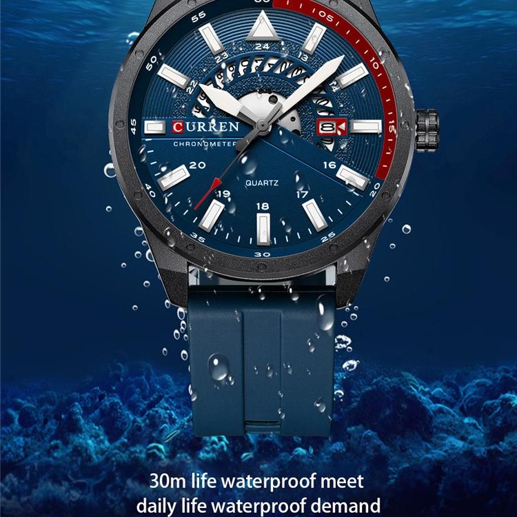 CURREN New Men's Sports Watch Calendar of The Week Shows A Leather Men's Watch