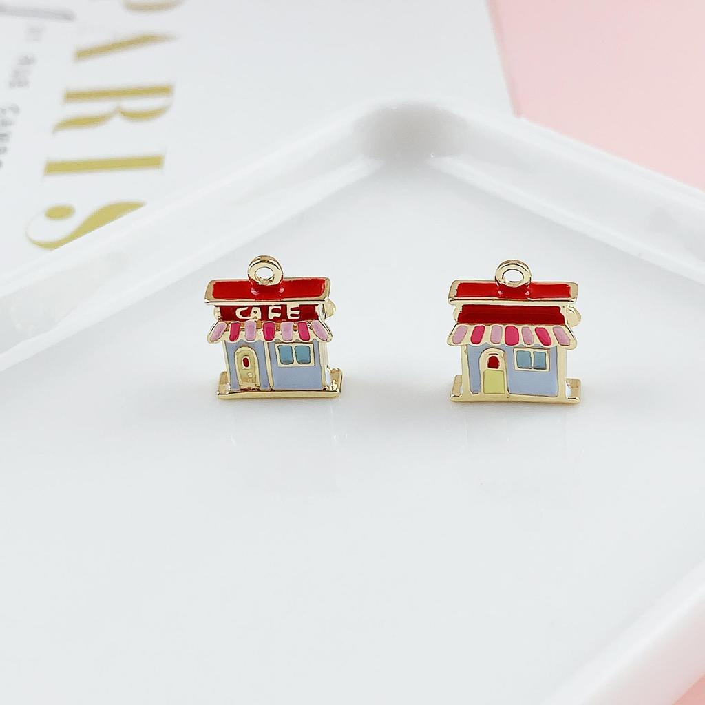 Colorful 3D Coffee Shop Stool Pendant for DIY Handmade Jewelry Accessory