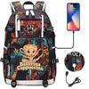Teen Student Backpack Casual Travel Rucksack, Italy Brain Rot USB Earphone Port,  Lightweight Waterproof, Stylish Laptop Backpack