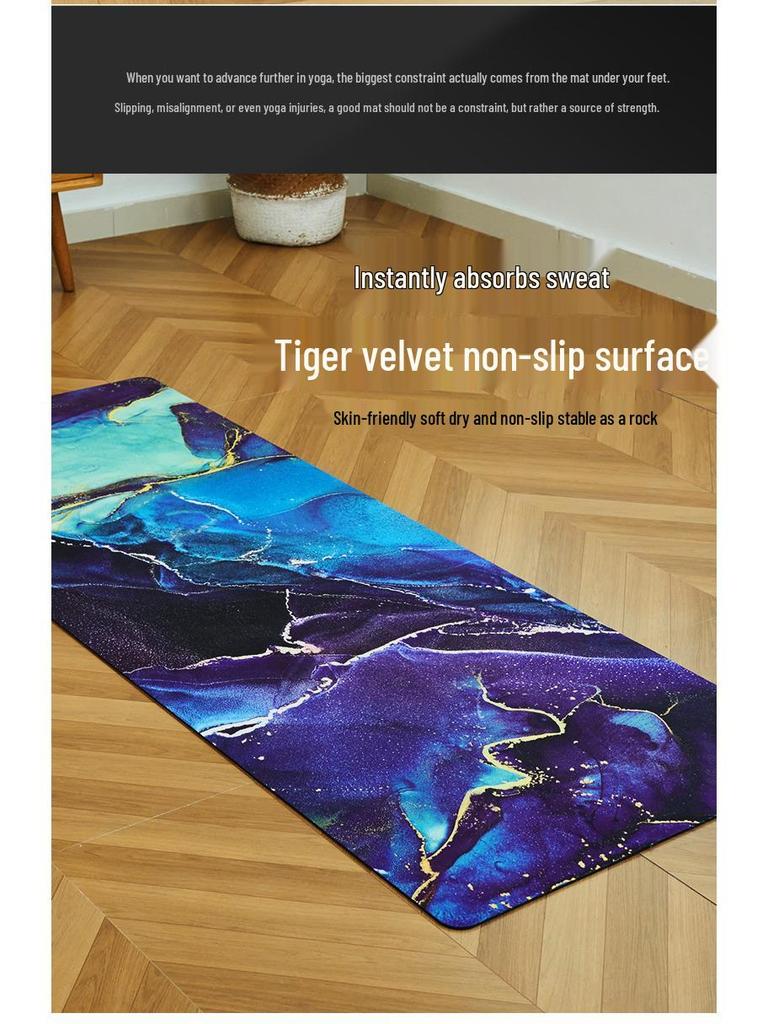 Extra Large Non-Slip Suede Yoga Mat - Sweat-Absorbent, Thick, Natural Rubber