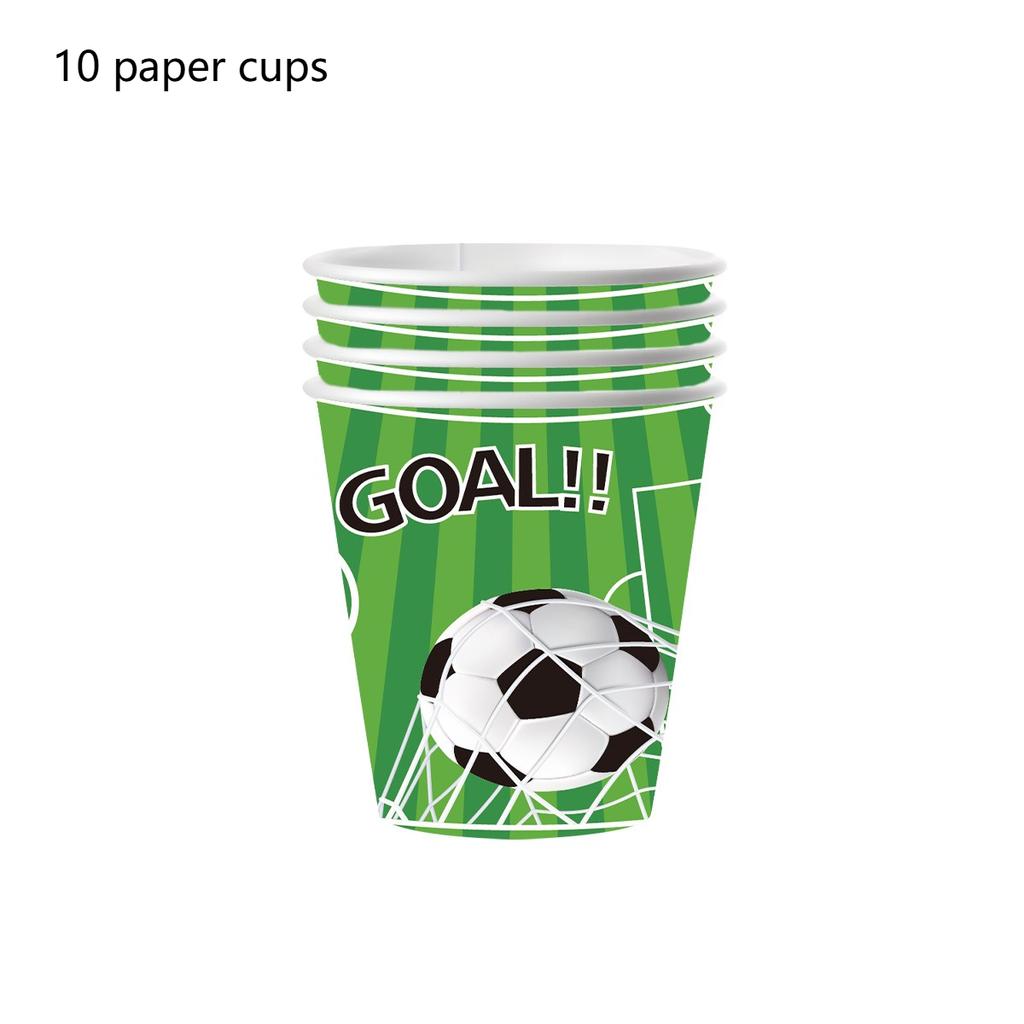 Ensemble de vaisselle sur le thème du football de la Coupe du Monde, fournitures de décoration pour fête d'anniversaire, assiettes en carton jetables, gobelets en carton, serviettes en papier, nappes