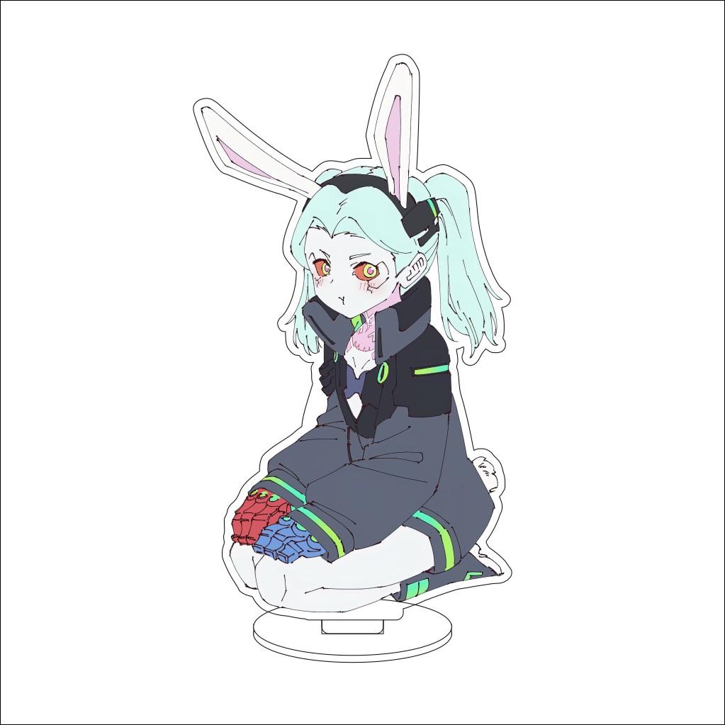16CM Anime Cyberpunk Cosplay Acryl-Ständer Ornamente David Martinez Rebecca Figur Ständer Halloween Geschenke