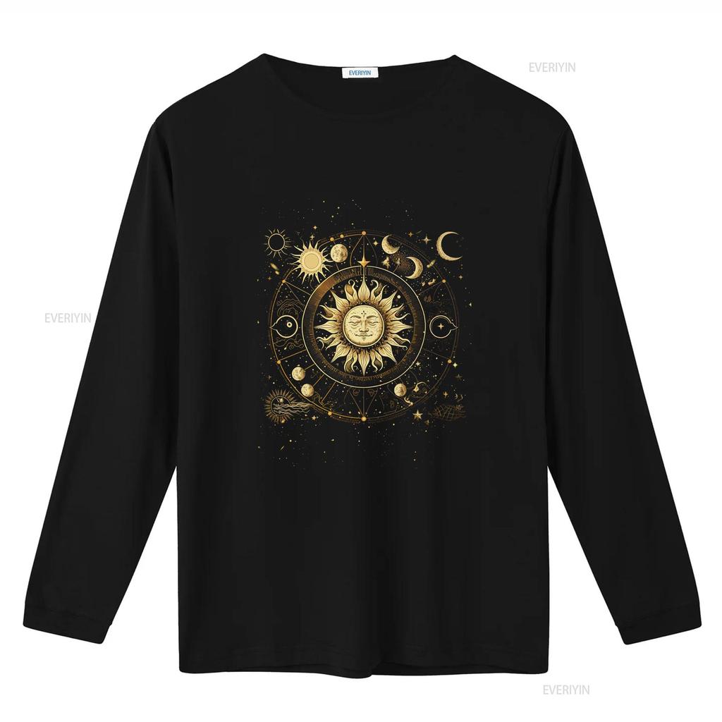 Boho Moon Phases Celestial Sun Stars T Shirt Bohemian Phase Mystical Vintage Washed Designer Clothes Unisex Versatile Stylish