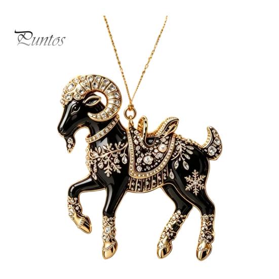 Lightweight Tree Ornaments for Holidays Black Goat Christmas Hanging Ornament, 2D Acrylic Festive Compact Restaurants Pendant, Decorative Car