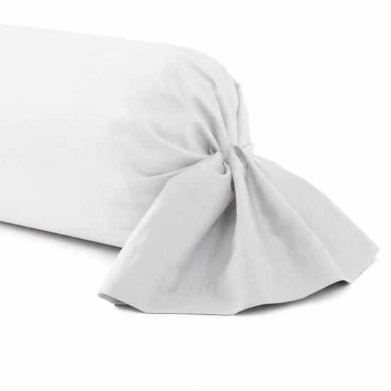 Taie de traversin - DUBLANC - 85x185cm - 100% Coton - Lavable à 40° - Résistante
