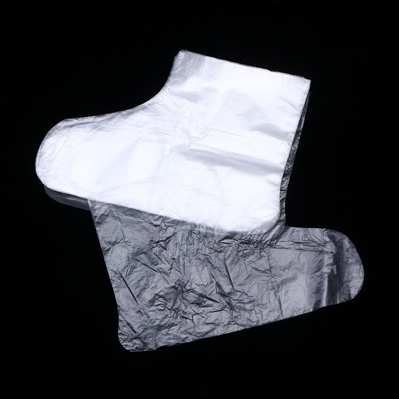 

100pcs Disposable Foot Cover Transparent Film Foot Cover For Salon Shoe Dust Cover Paraffin Bath Liner Home Use Premium Quality
