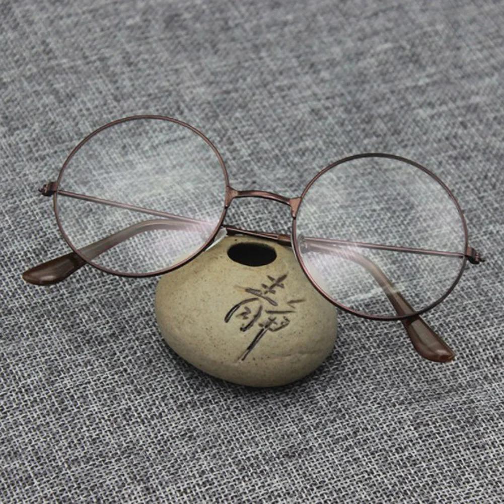 Round Frame Eyeglasses Simple Vintage Metal Frame Clear Lens Glasses Eyewear Oversized Circle Eye Glasses All Match for Students