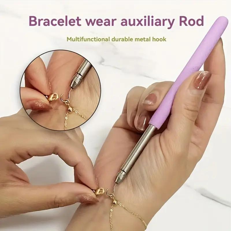 1 Pc Help Wear Bracelet Tool Partner Jewelry Helper Fastening Aid Quickly Unfasten Hooking Equipment Pliers Clasps Ties Zipper Craft
