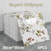 6PCS Ceramic-Look Wallpaper Self-Adhesive Waterproof Moisture-Resistant Wallpaper Exquisite Wallpaper for Living Room, Kitchen, Bathroom