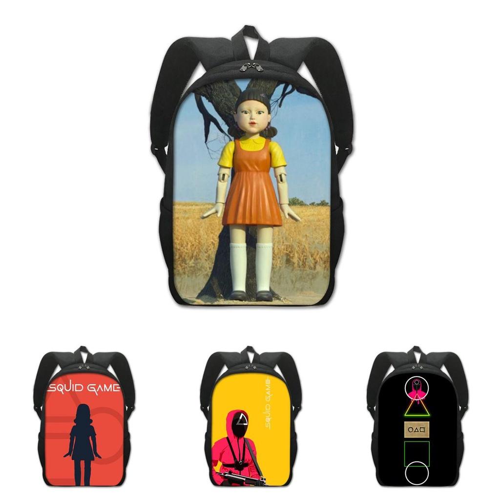 Squid Game Backpack Cartoon Schoolbag For Kids With Adjustable Shoulder Straps