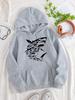Ocean Sharks Creative Printing Women Hoodies Multicolor Fleece Pullover Y2K Autumn Loose Hoody Casual Comfortable Streetwear
