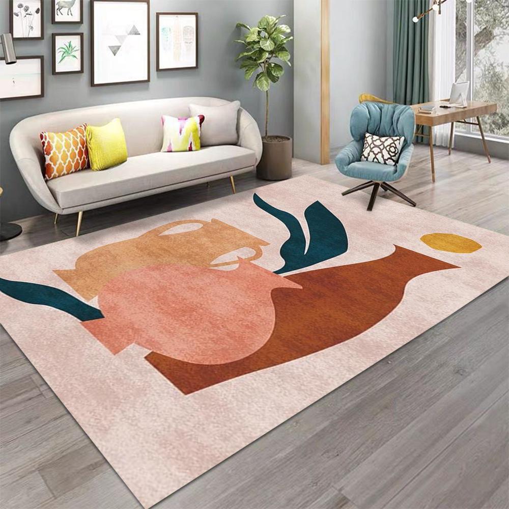 Nordic Art Carpet Marmorino Color Scheme Abstract Lines Rug Living Room Sofa Rug Coffee Table Rug Bedroom Bedside Floor Mat