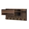 Wall-Mounted Key Rack With Hooks Wooden Storage Rack For Entryway Kitchen And Living Room