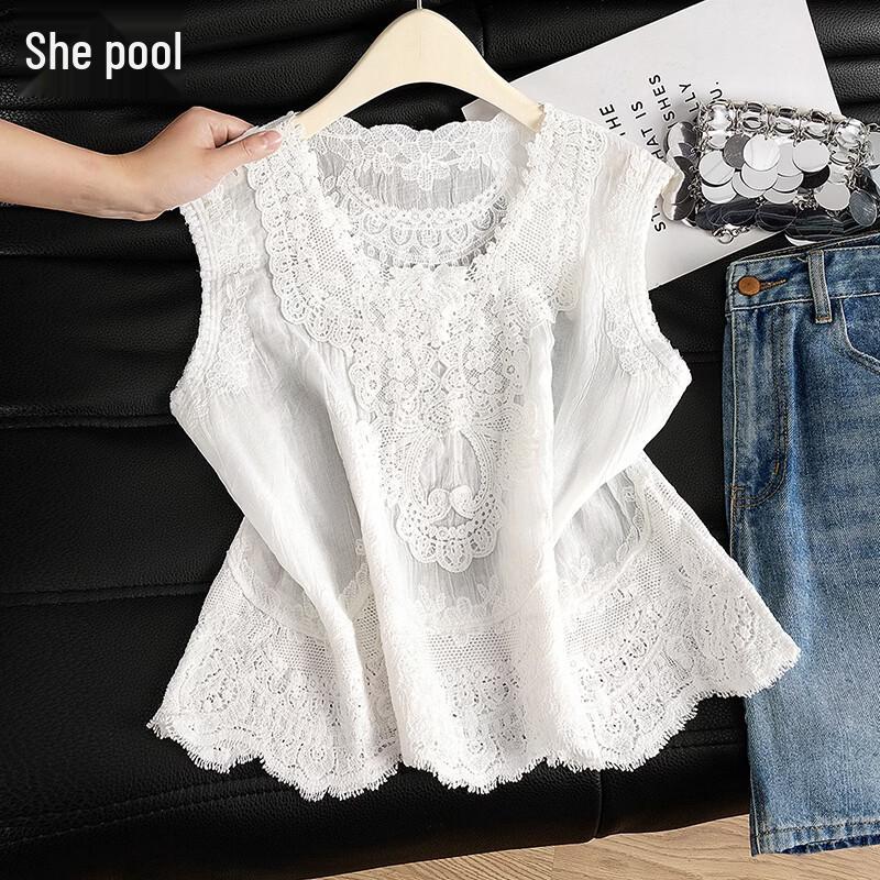 Women s Lightweight Lyocell Lace Sleeveless Vest Top One Size