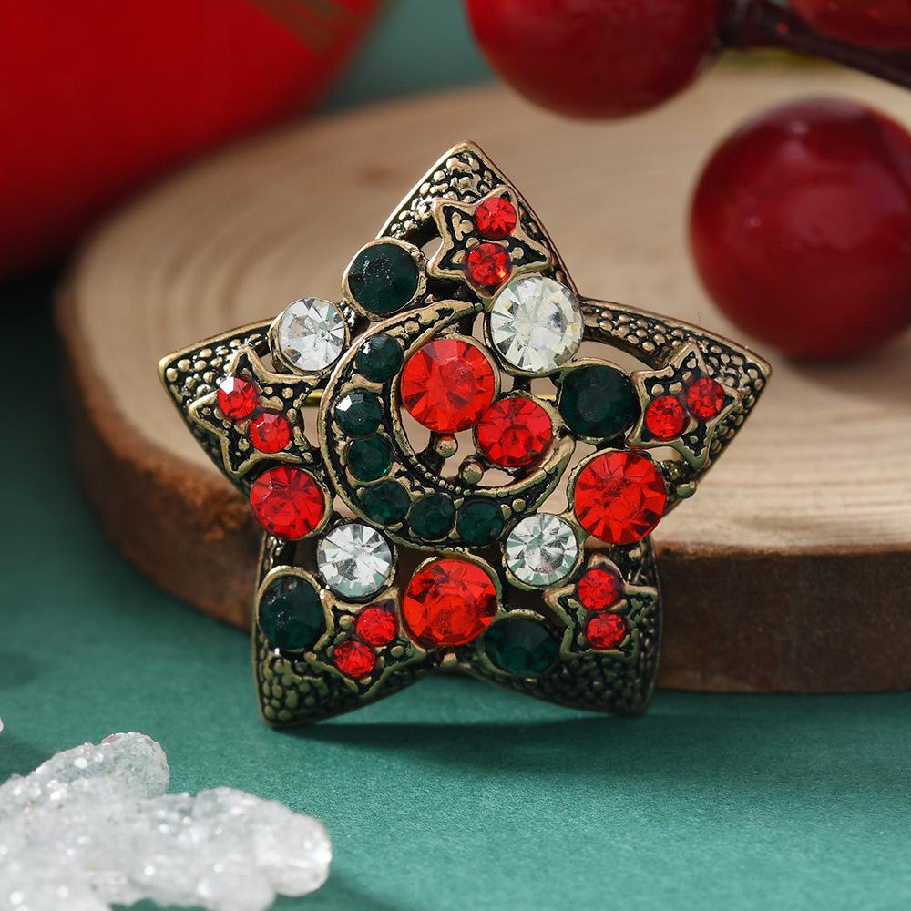 Exquisite Rhinestone Christmas Bell Brooch and Lapel Pin Ornament