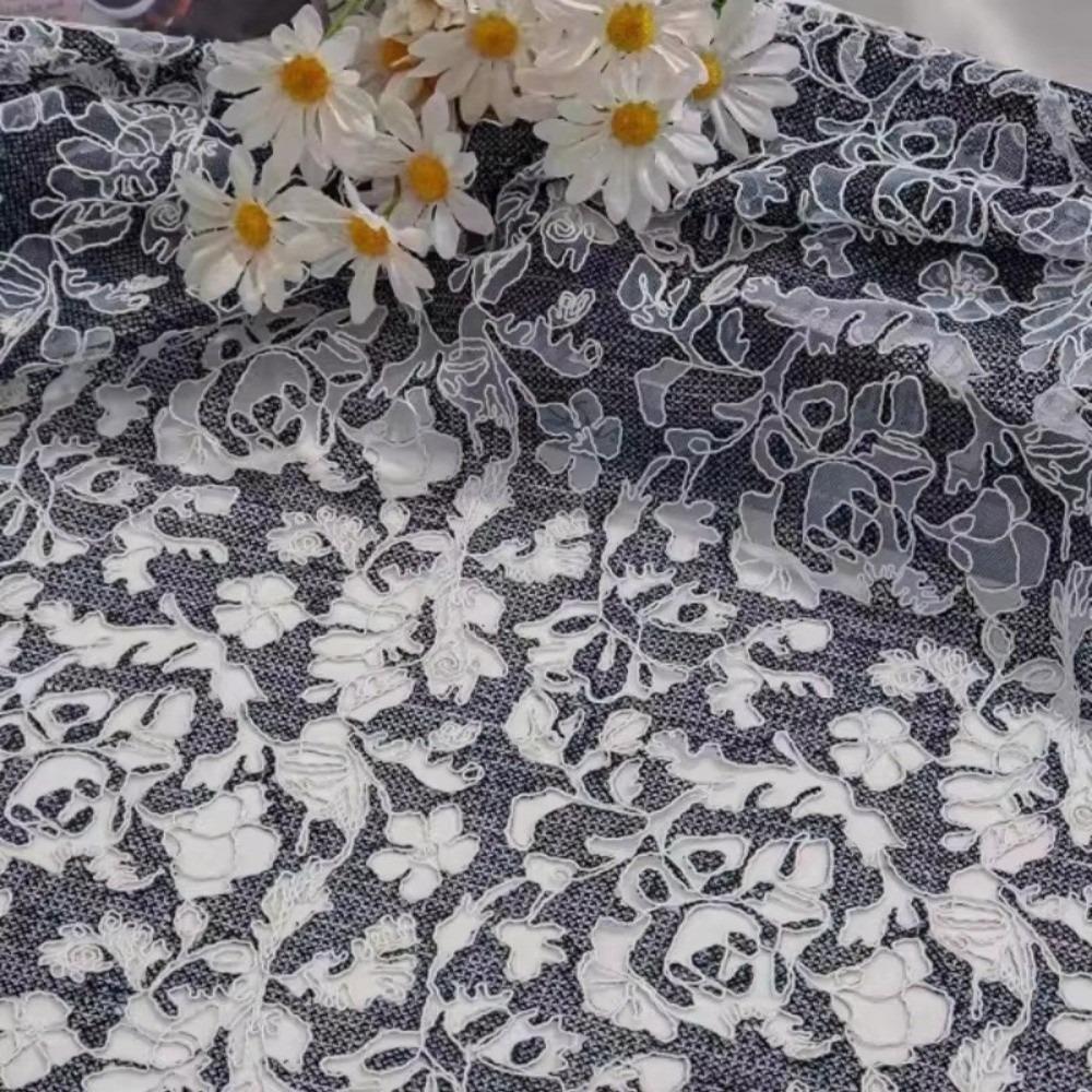 Hollow Mesh Lace Fabric Embroidery Womens Clothing Material For Kids Dress Blouse