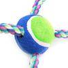 Pet Toys Figure-8 Shape Interactive Chewing Rope with Built-in Tennis Ball Durable Natural Cotton Tug of War Toy for Teeth Cleaning Fresh Breath Dogs
