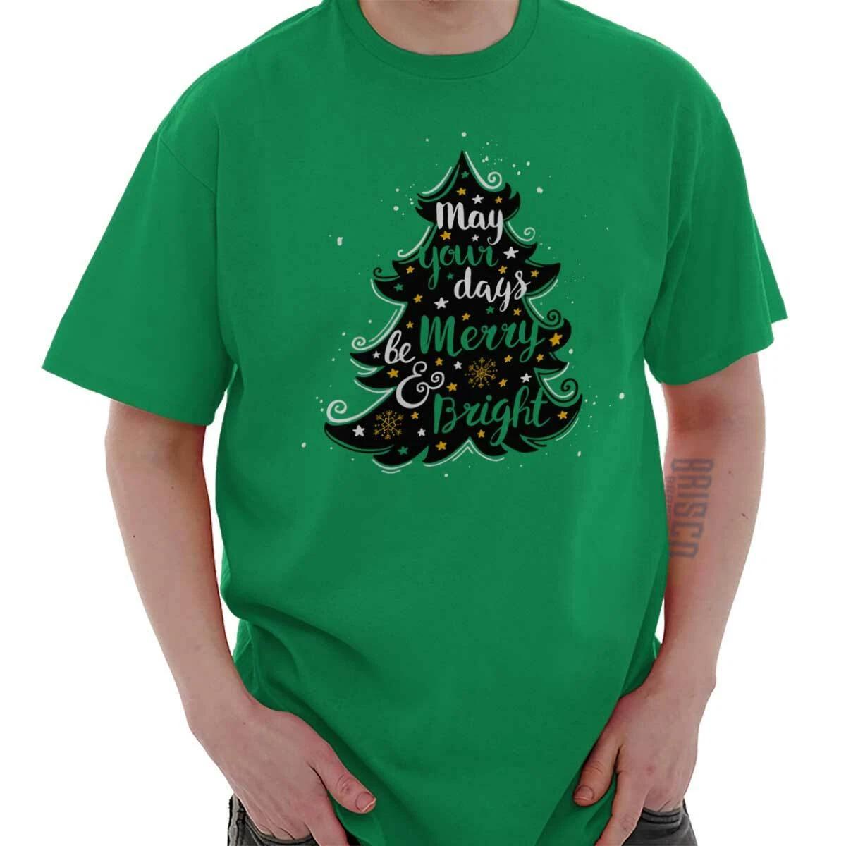 Bright Merry Christmas Santa Claus Holiday Womens Short Sleeve Crewneck Tee S