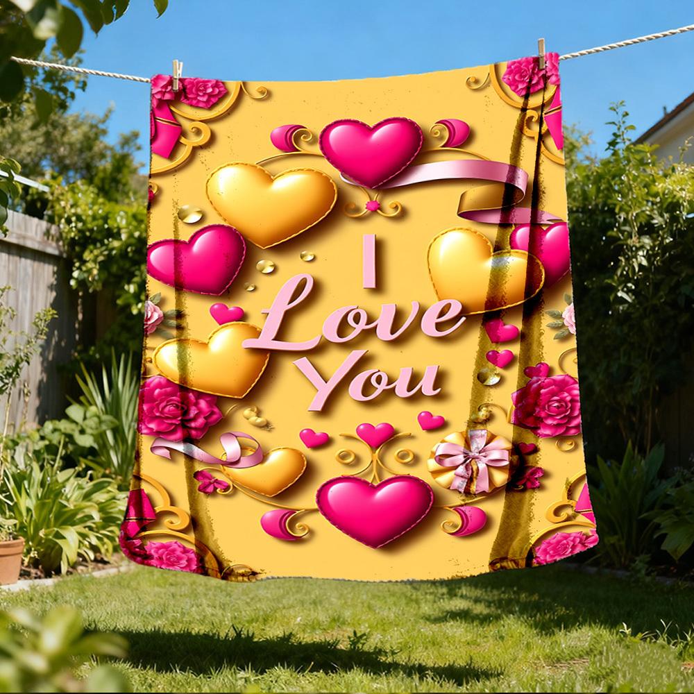 1 Stück Herz-Dekorationen Outdoor-Decke - Leichte Flanelldecke für Reisen, Camping, Wohnzimmer, Sofa, Stuhl yy251114203