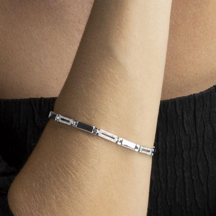 Bracelet - LUXENTER - Amim - Argent 925 - Zirconium brillant - Plaqué finition en rhodium