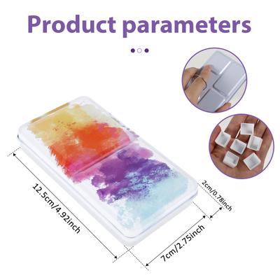 Empty Watercolor Palette with 52 Detachable Half Pans Compact Portable Paint Tray Watercolor Paint Plate Box for DIY Artist