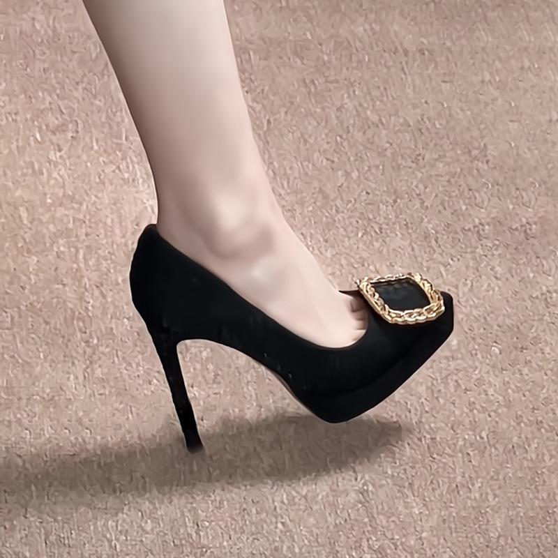 

Temperament advanced sense not tired feet high heels women s new sexy waterproof table stiletto shoes 40 чёрный