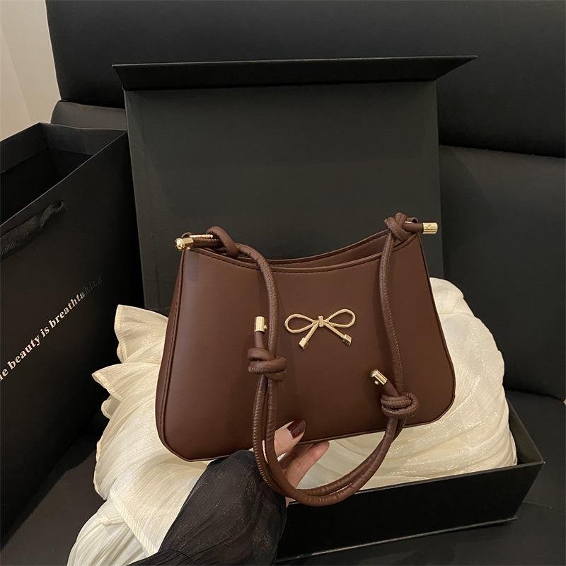 Fashion casual bow shoulder bag spring and summer new texture messenger bag simple underarm bag