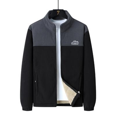 Large Fleece Jacket for Men Thick Windproof and Warm Lamb Fleece Outdoor Hiking Fleece Jacket for Men