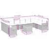 11-teiliges Gartensofa-Set mit Kissen Schwarzes Poly-Rattan