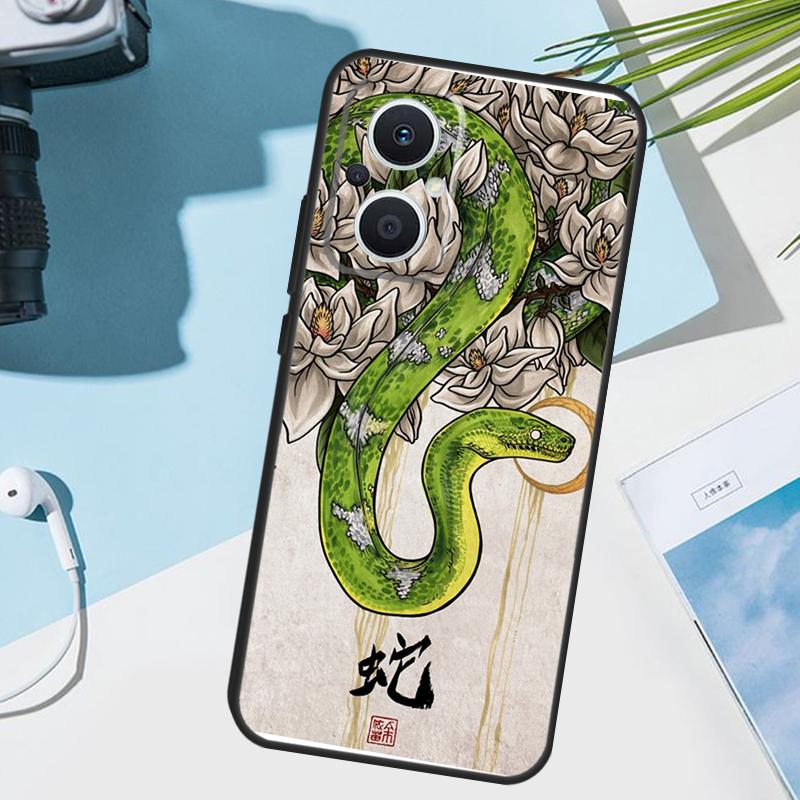 

Snake Illustration Art Cover For OPPO Reno 8 7 Lite 10 11 12 13 14 Pro 11F 12F 13F 14F OPPO Find X8 X5 X9 Pro Case OPPO Reno8 5G