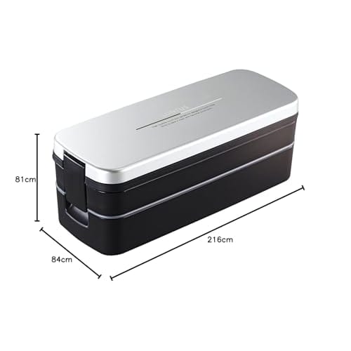 Asvel "Lantas FL" Lunch Box with Two-Tier Back, Silver, SS-T820