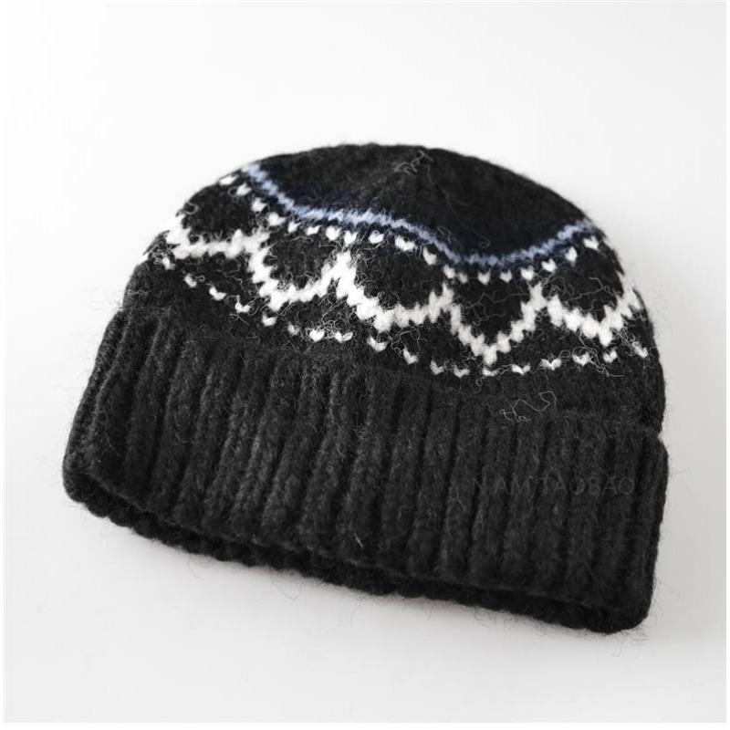 Unisex Retro Jacquardstickad Mössa Varmt Öronskydd Höst Vinter