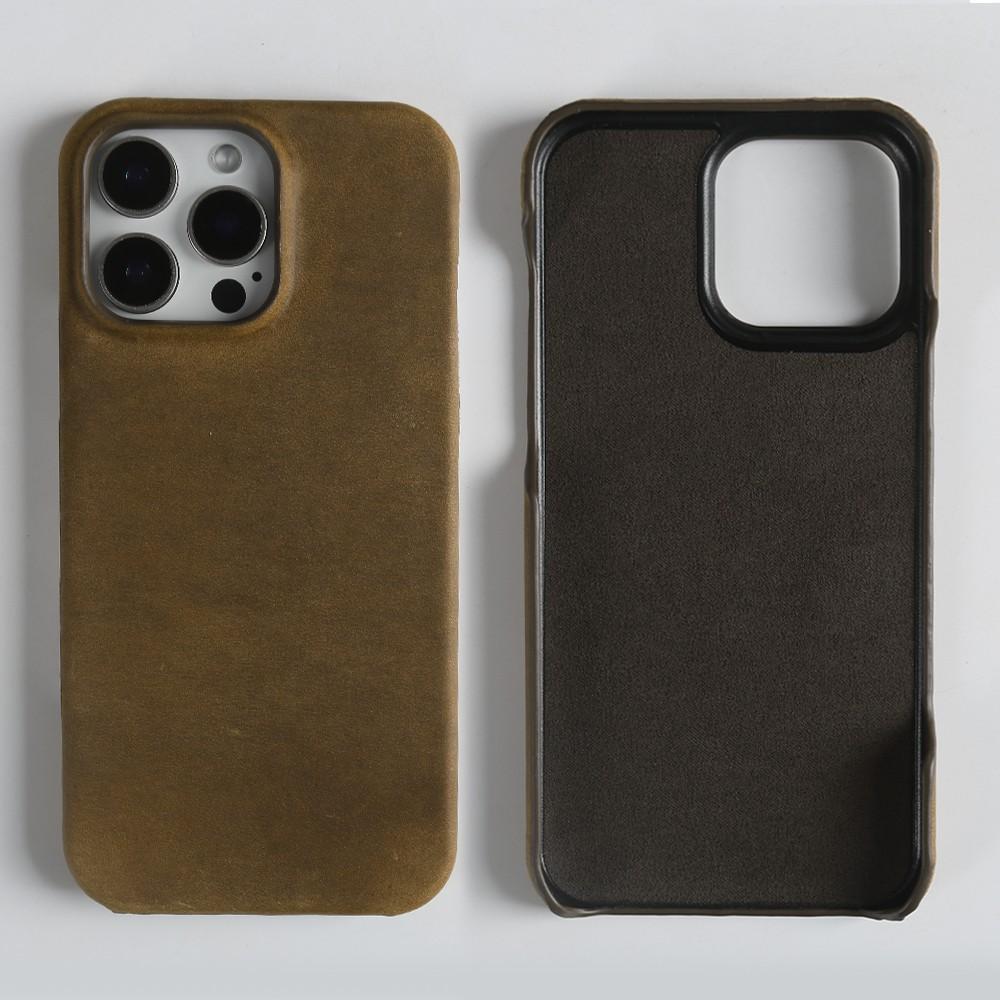 Classic Durable Crazy House Pattern Genuine Leather Phone Case For Iphone 16 Pro Max Cases 15pro 14 13 11 Vintage Back Cover