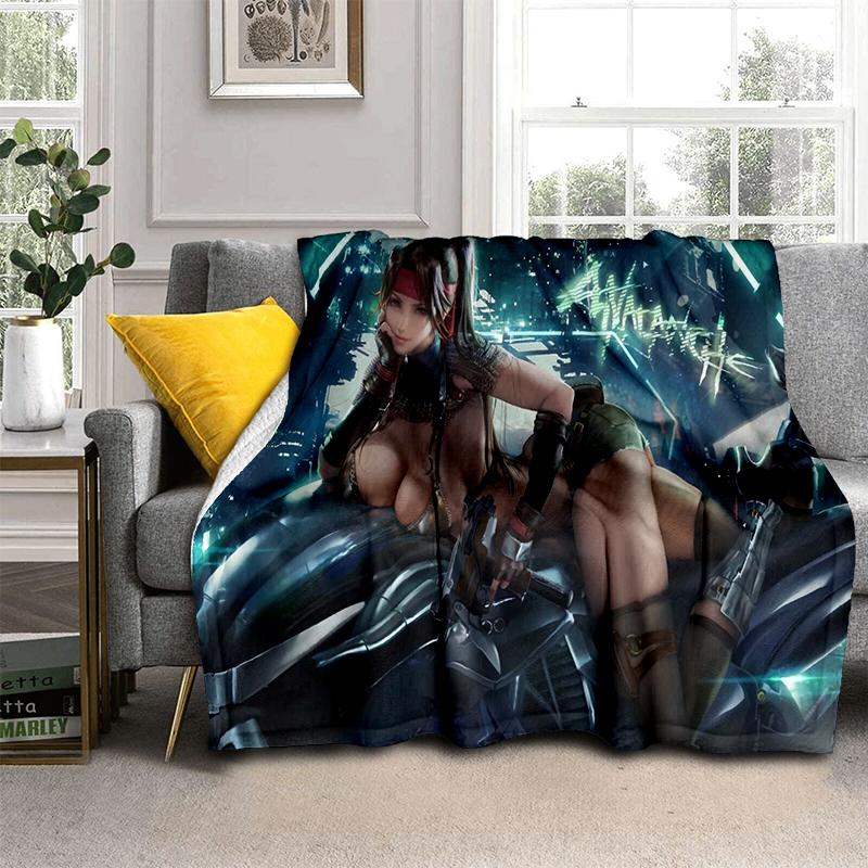 2025 New Style Final Fantasy Games Cloud Tifa Aerith Sephiroth Blanket,Soft Throw Blanket for Home Bedroom Bed Sofa Cover Kids