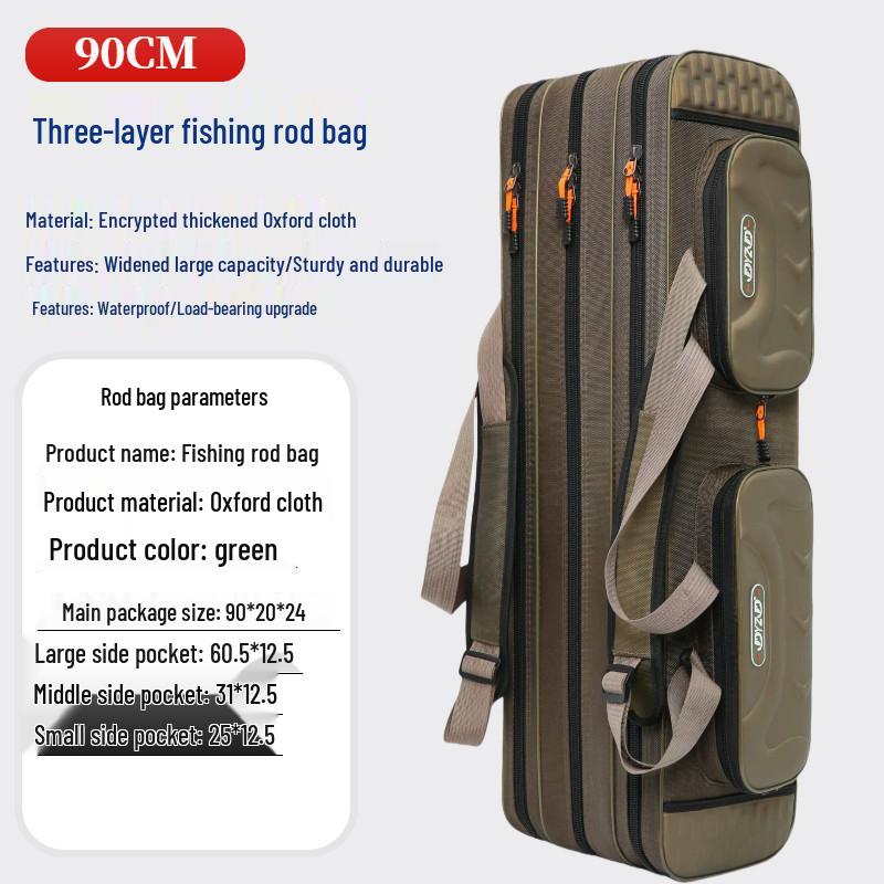 Waterproof Lightweight Fishing Rod Bag - Large Capacity & Portable Canvas, Multifunctional Good-Looking Sea Rod Bag.