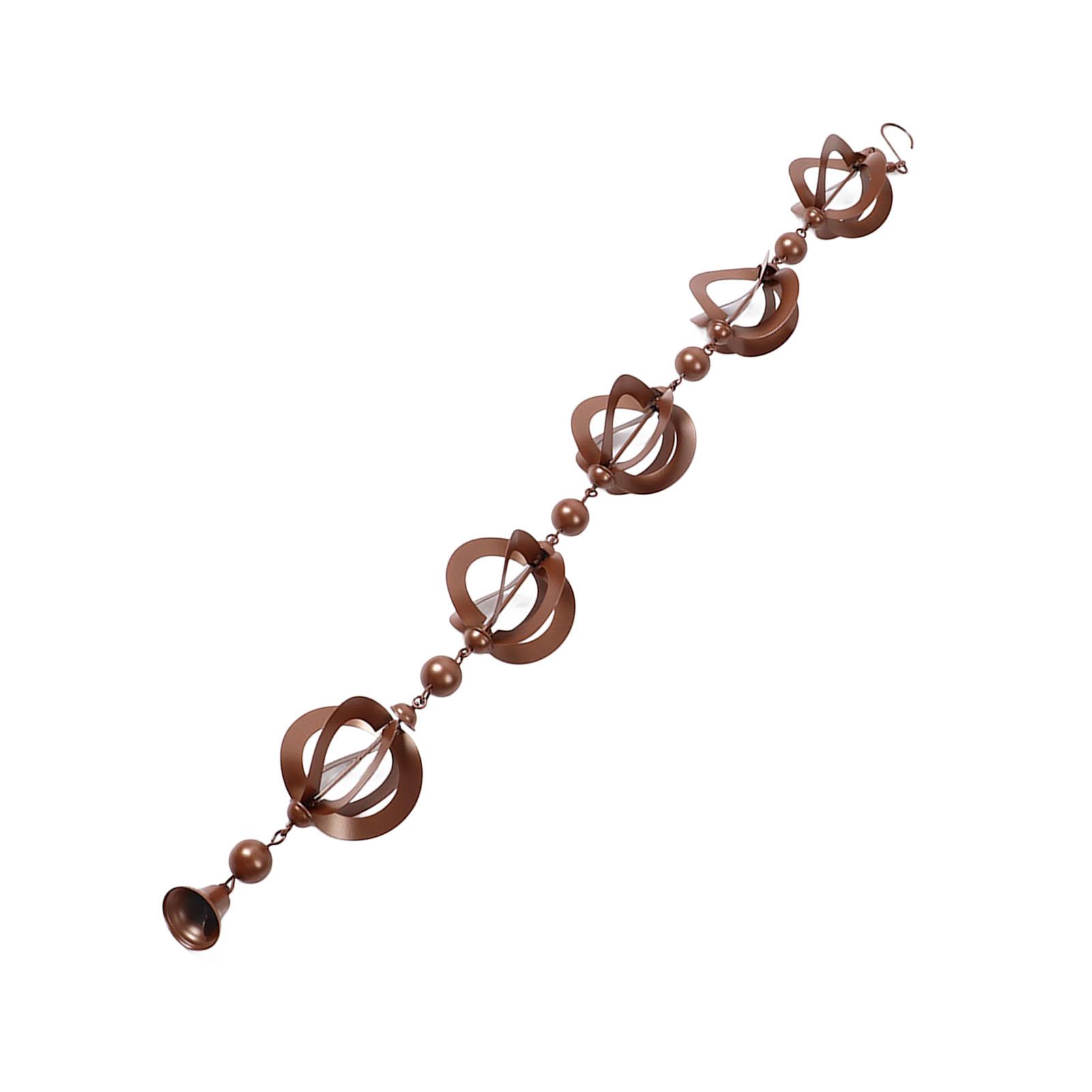 

Decorative Rain Chain for Gutters, Rotating Metal Gutter Hanger Metal Drip Cup Chain with Bells, Suitable Hollow Iron Rain Catcher