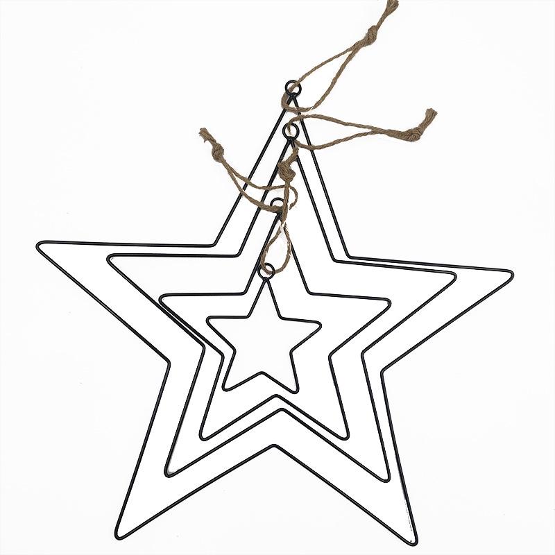 Fünfzackiger Stern hängendes Eisen DIY Metalldekoration Handwerksdekoration handgefertigter Ring Feiertag 10/20/25/30cm