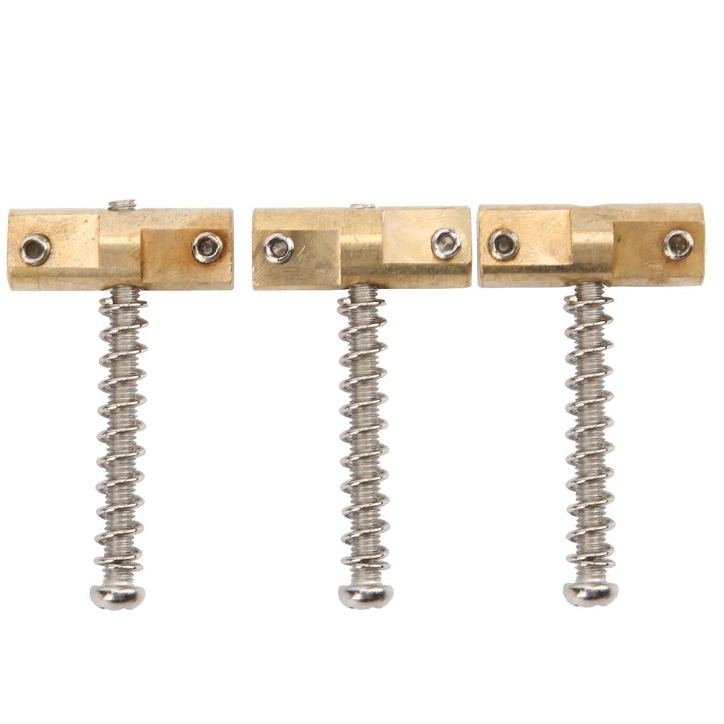 3Pcs Guitar Bridge Saddles Brass Recessed String Support Replacement for Stringed