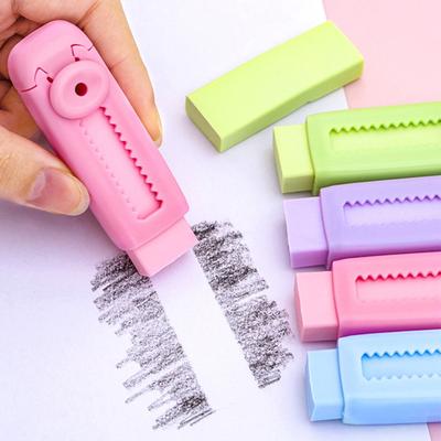 Druck-Auszieh-Radiergummi für Schüler Künstler Sauberes Radieren Staubarm Nachfüllbarer Radiergummi Niedliche Schulmaterialien für Kinder
