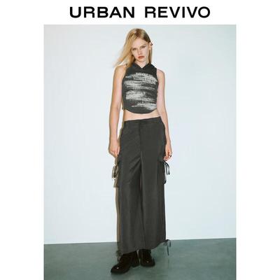 UR Women's Fall 2024 Workwear Multi-Pocket Drawstring Wide-Leg Pants