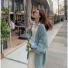 New Korean Style Knitted Cardigan Long Sweater Coat Women Casual Retro Twist V-neck Loose Spring and Autumn Fashion Long Sleeve Sweaters Simple Jacket