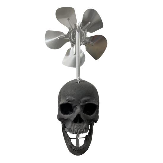 

Череп Ветряная вертушка Хэллоуинская голова Металлическая мельница Волчок DIY Цветной скелет Жуткие украшения для двора чёрный