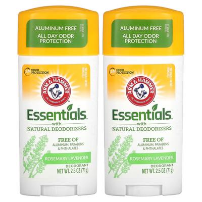 Essentials Natural Deodorant, deodorant, čerstvý rozmarýn a levandule, dvojité balení, 2,5 oz (71 g) za balení